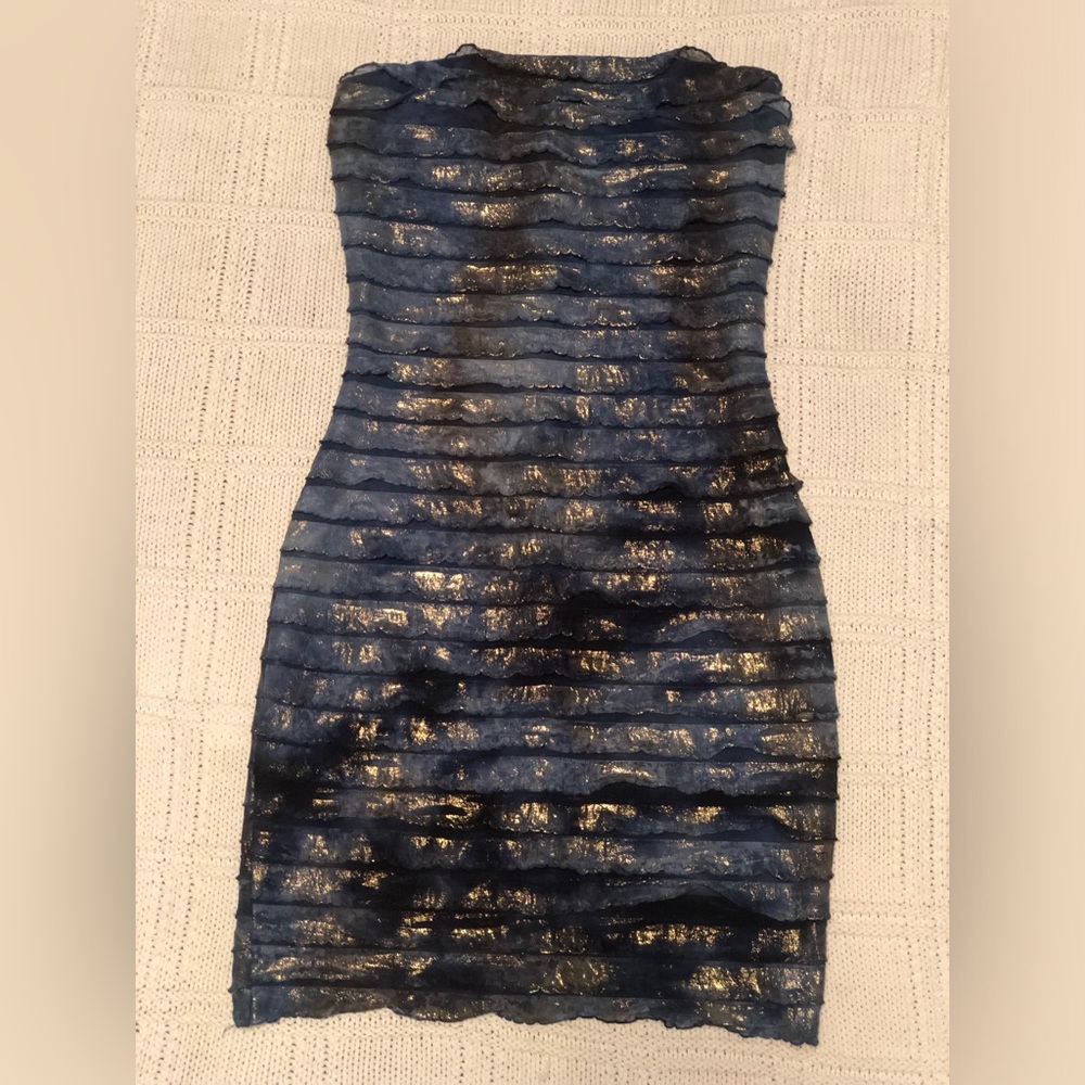 Ruby Rox Shimmering Blue Mini Dress